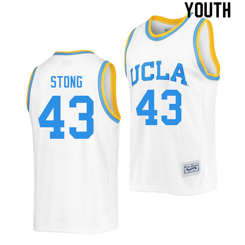 Youth #43 Russell Stong UCLA Bruins College Jerseys Sale-Retro White